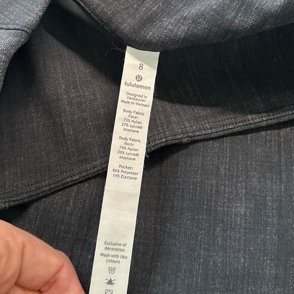 Lululemon Here to There High-Rise 7/8 Pant Crosshatch Texture Black, 8, Like New - Picture 2 of 5